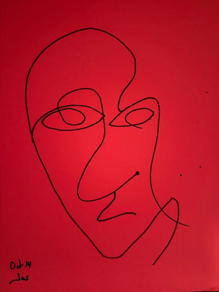 Simple line drawing of faces