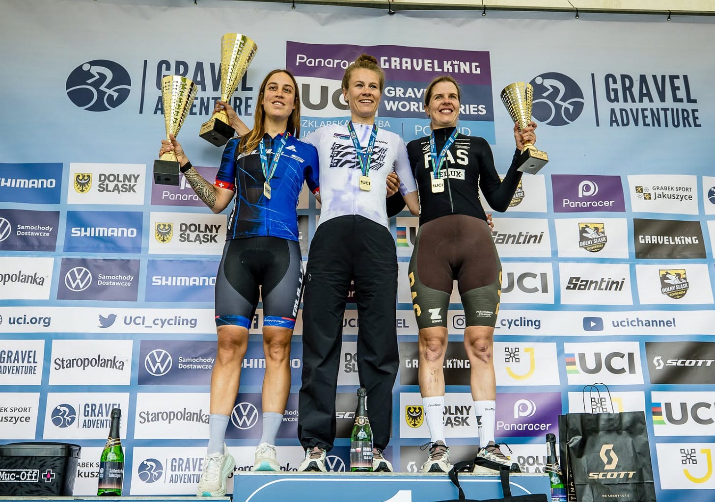 Elite women's podium for 2026 Gravel Adventure, won by Wendy Oosterwoud Elite women's podium for 2026 Gravel Adventure, won by Wendy Oosterwoud