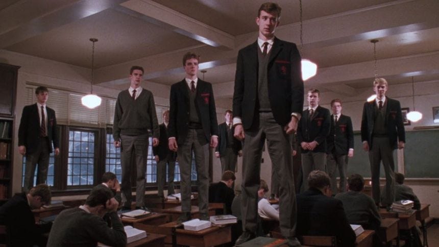The students recite O Captain! My Captain! in Dead Poets Society