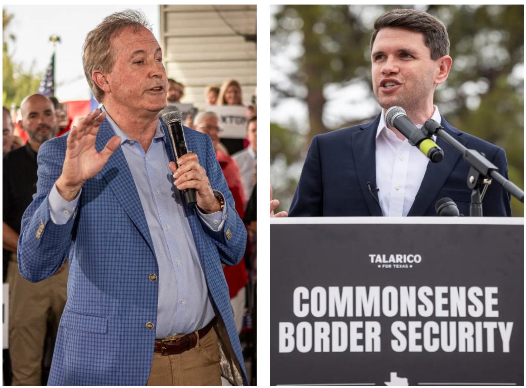 The Trump Administration’s planned border barriers and patrol roads across the Big Bend have become an issue in the midterm campaigns for US Senate by Texas Attorney General Ken Paxton and Texas State Representative James Talarico (Photos by Aiden Gonzalez/The Texas Tribune) The Trump Administration’s planned border barriers and patrol roads across the Big Bend have become an issue in the midterm campaigns for US Senate by Texas Attorney General Ken Paxton and Texas State Representative James Talarico (Photos by Aiden Gonzalez/The Texas Tribune)