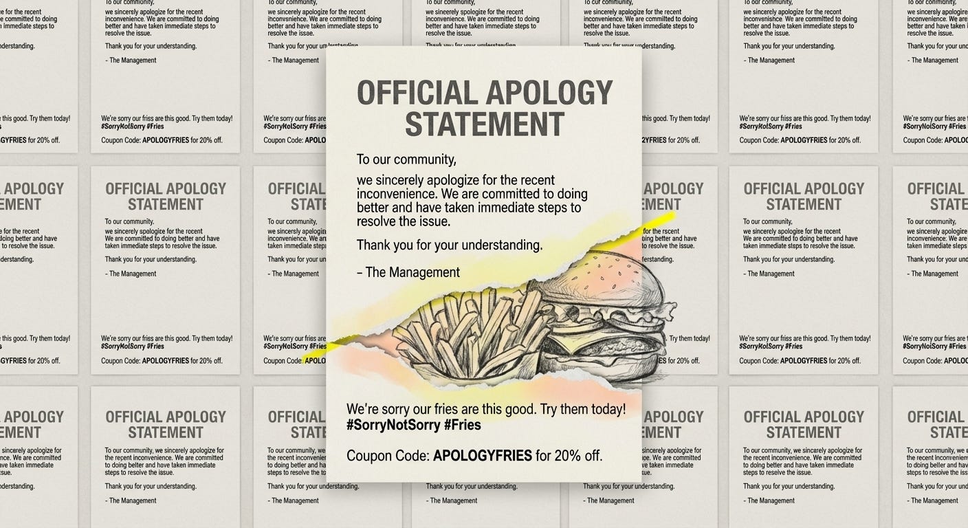 Officially Sorry, Actually Selling