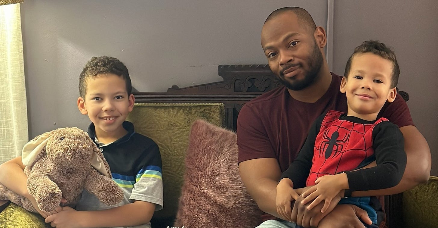 Image. Teddy Galloway and his children. Image. Teddy Galloway and his children.