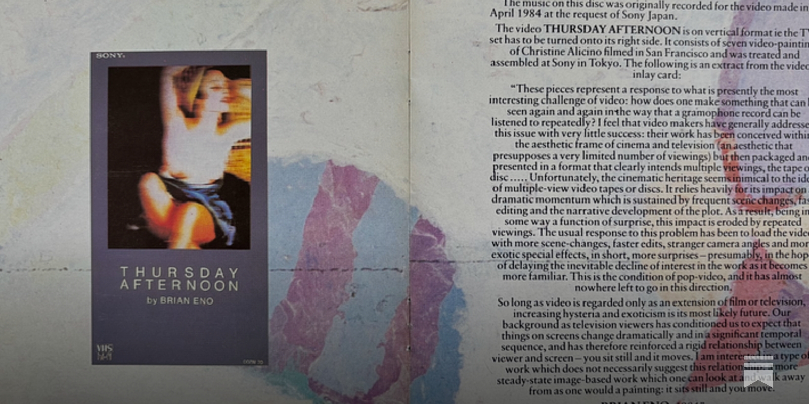 THURSDAY AFTERNOON BRIAN ENO　LD レーザーディスク Brian Eno – Thursday Afternoon – CD (Paper Sleeve, SHM-CD, Album