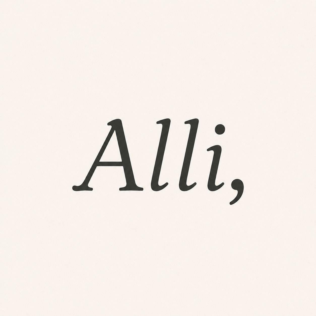 Alli, por escrito