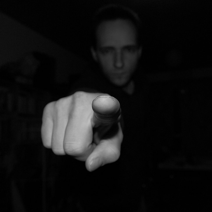 Royalty-Free photo: Man pointing his finger | PickPik