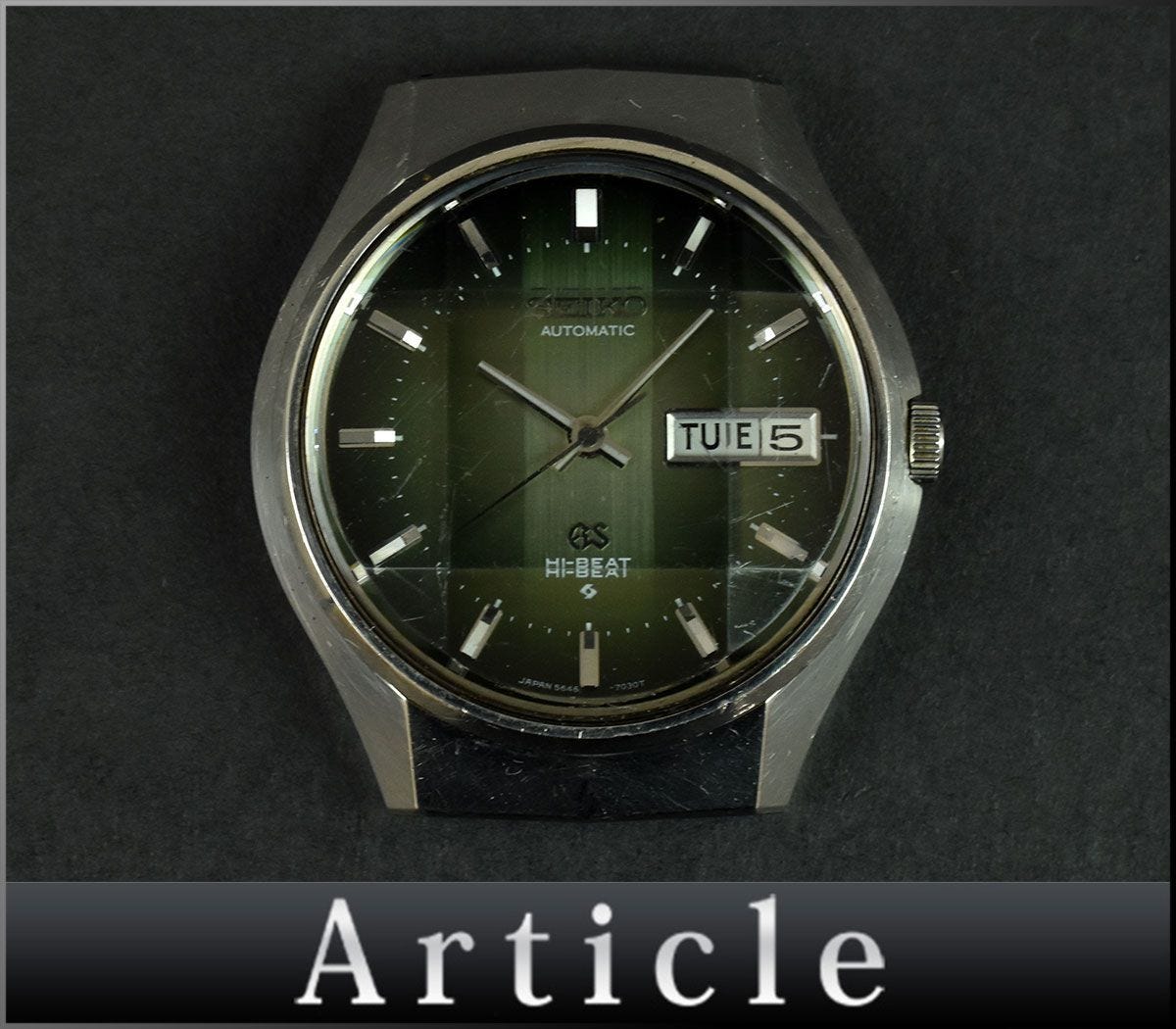 146575 Operation confirmed with translation SEIKO Seiko Grand Seiko high beat watch automatic winding 5646-7020 SS green silver men's / D