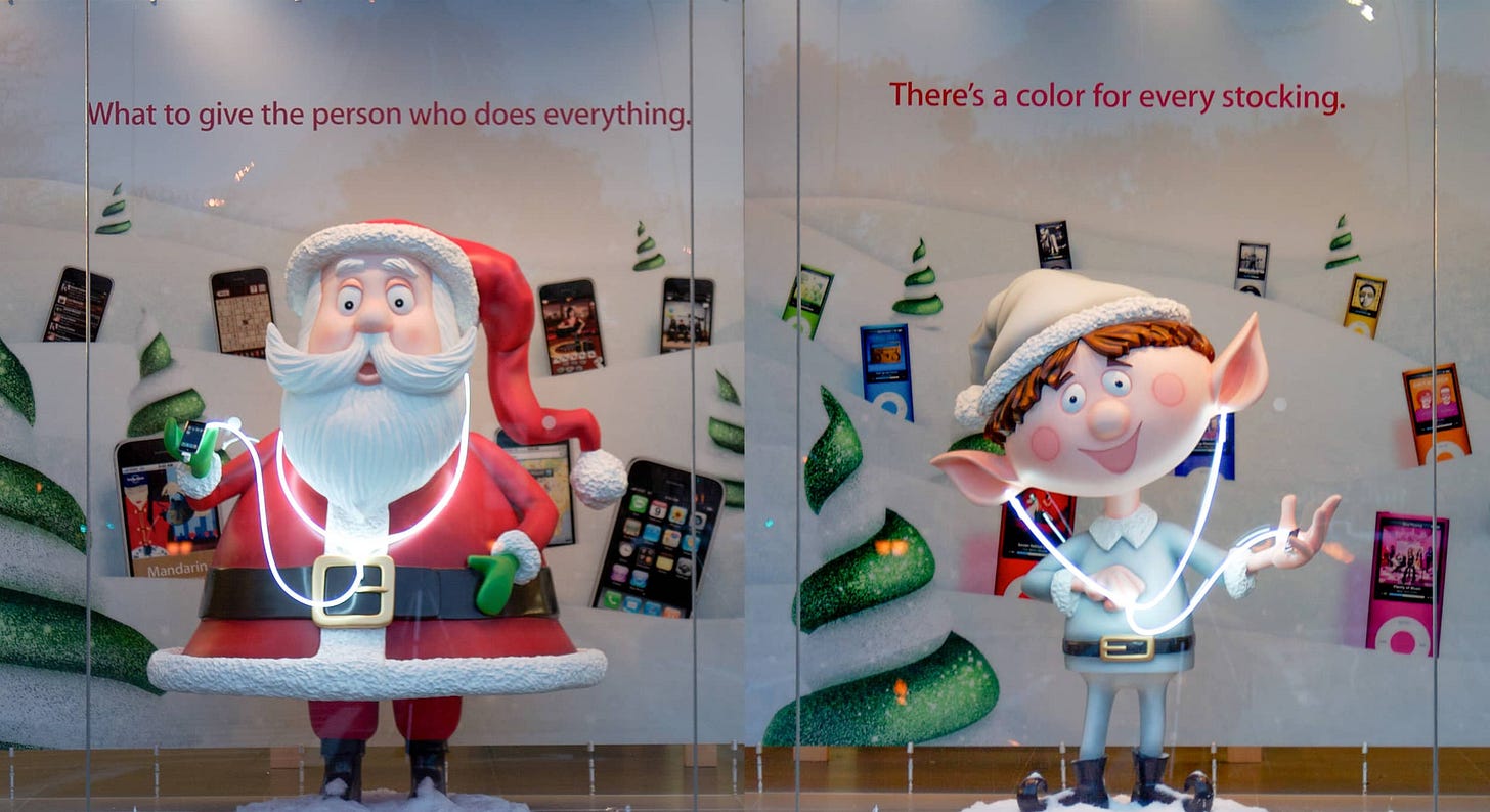 Apple Store holiday window display Apple Store holiday window display