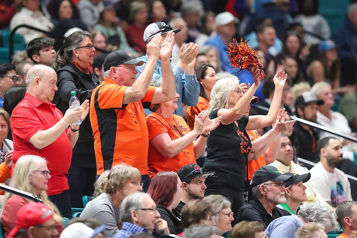 Oregon State fans packed MGM Grand Garden Arena.