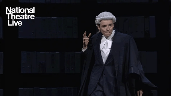 Jodie Comer on stage in Prima Facie