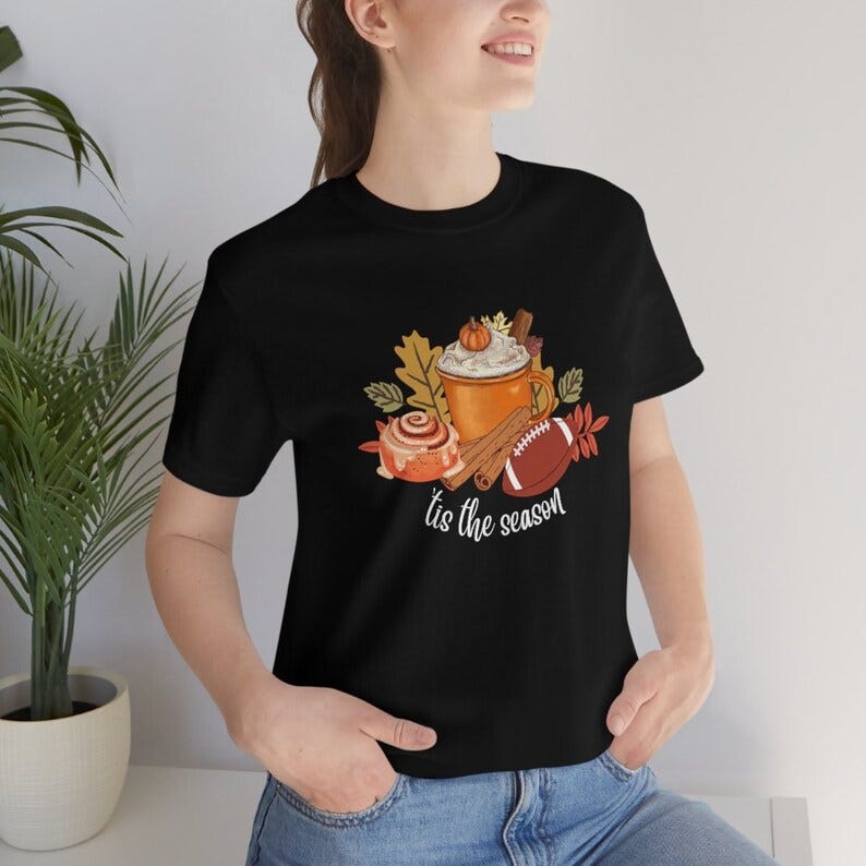 Tis the season unisex short sleeve jersey t-shirt Fall Black