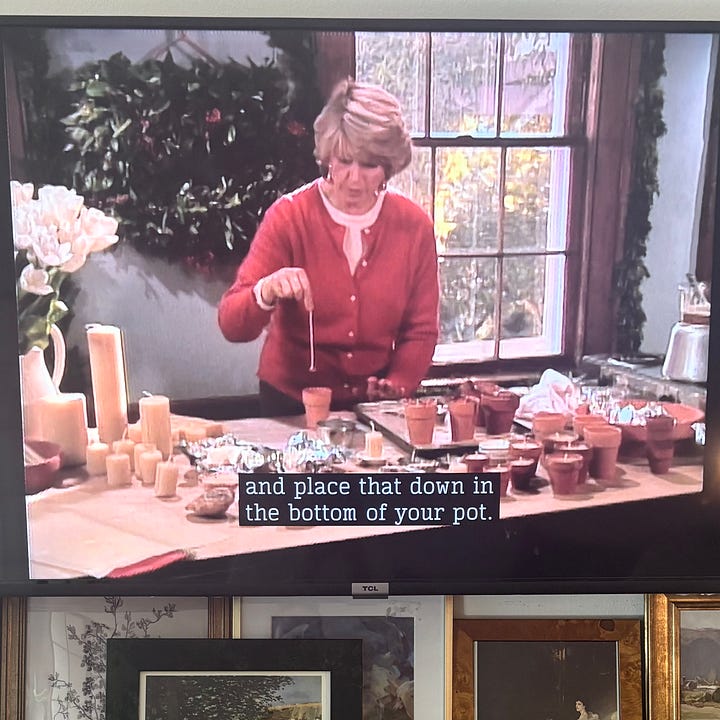 Images of Martha Stewart Living on a living room tv