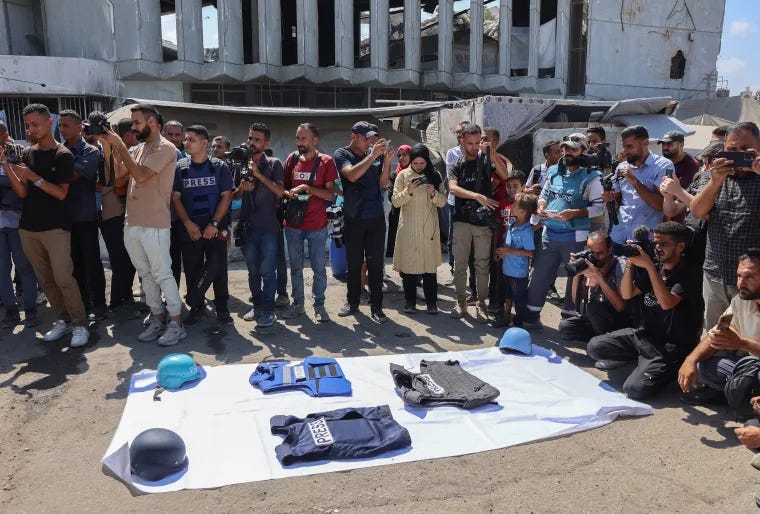 Demonstrators gather in solidarity with journalists killed by Israeli strikes in the Gaza Strip, during a protest organized by the Gaza Journalists Syndicate, in Gaza City on August 26, 2025. (Photo: AFP/Omar Al-Qattaa) Demonstrators gather in solidarity with journalists killed by Israeli strikes in the Gaza Strip, during a protest organized by the Gaza Journalists Syndicate, in Gaza City on August 26, 2025. (Photo: AFP/Omar Al-Qattaa)