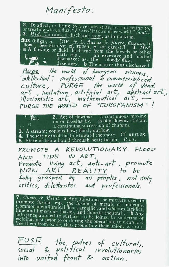 George Maciunas's Fluxus Manifesto of 1963 George Maciunas's Fluxus Manifesto of 1963