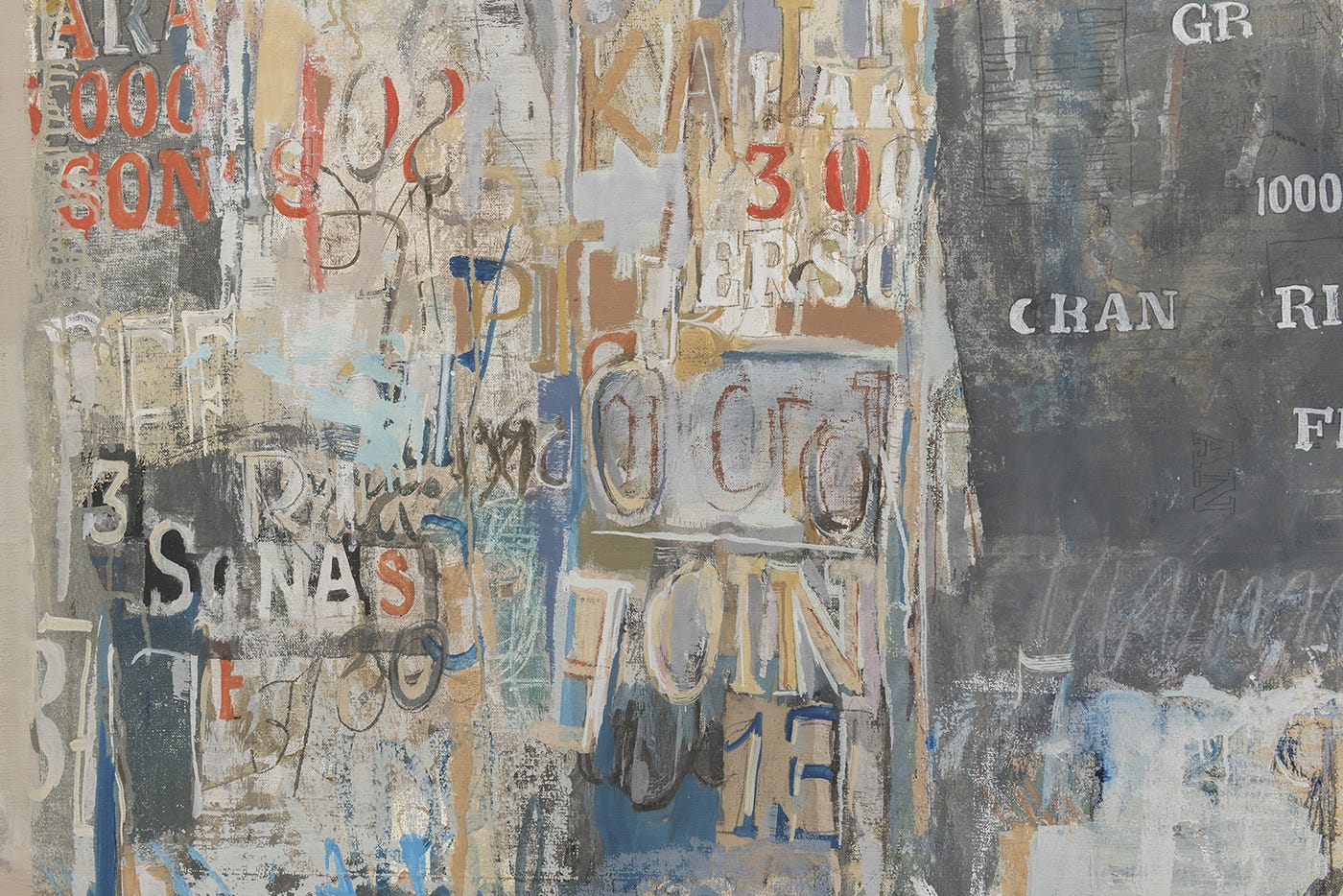 Sarah Grilo, Para 3000 personas, (detail), (oil on canvas), 1970 [Maisterravalbuena, Madrid. © The Estate of Sarah Grilo, Madrid]