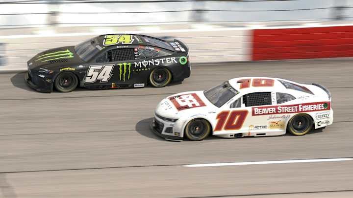 Ty Gibbs (54) and Ty Dillon (10) are two of the 16 drivers, who advanced from the opening round of the NASCAR In-Season Tournament last weekend at Atlanta.