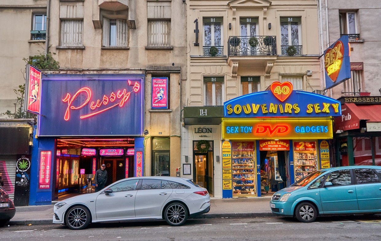 sex shop signs in Paris