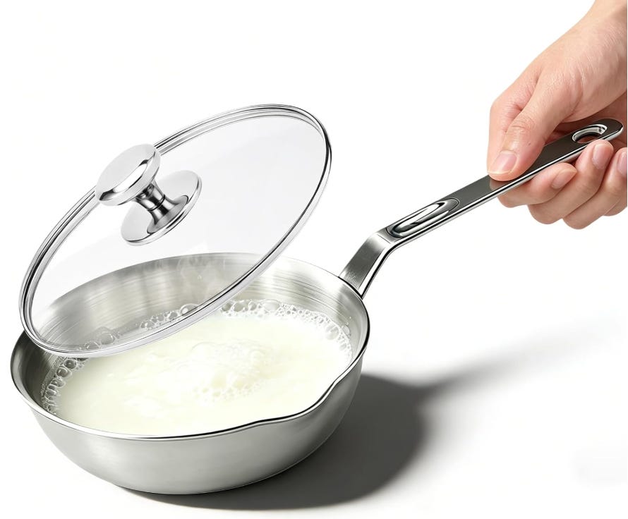 Tiny pan, perfect for making eggs: Stainless Steel 5.5 inch Mini Frying Pan Tiny pan, perfect for making eggs: Stainless Steel 5.5 inch Mini Frying Pan