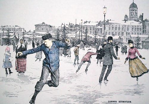 Ice skating in Helsinki in the late 19th century | Gunnar Fr… | Flickr
