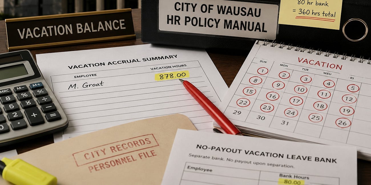 Wausau's finance director is banking a lot of vacation