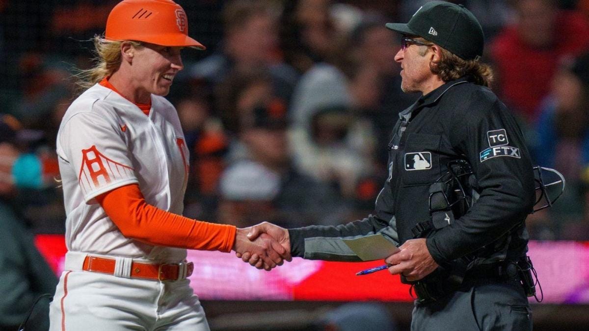 Giants' Alyssa Nakken becomes first woman to coach on field in  regular-season MLB game - CBSSports.com