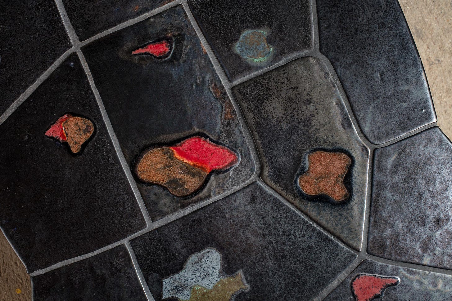 Contemporary Stoneware coffee table with Geometric Decoration by Jean-Pierre Viot, 2024 For Sale