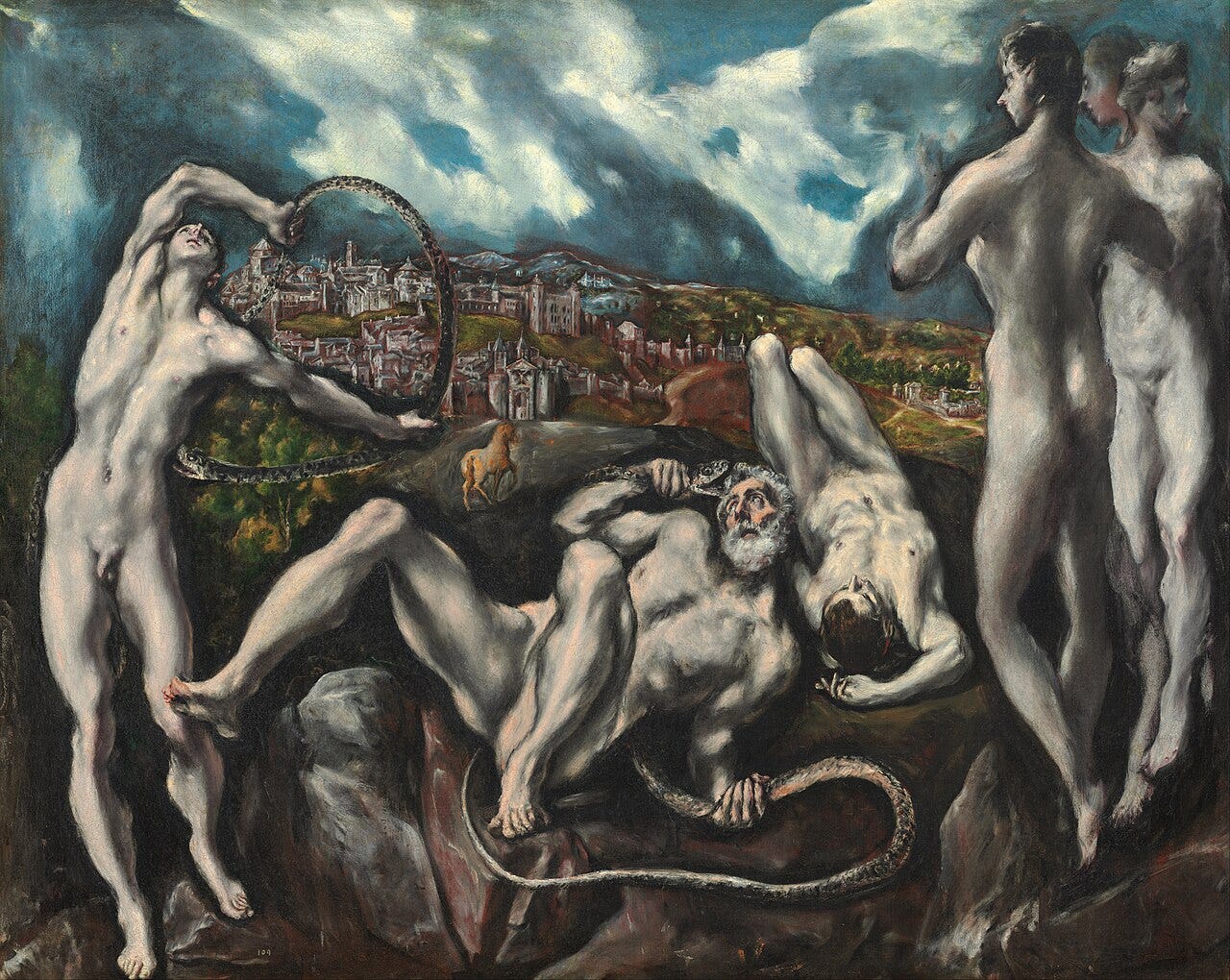 Laocoon by El Greco, an elongated Mannerist composition