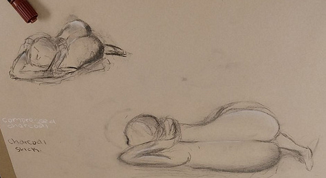 life model sketches in cardiff crosskeys life drawing
