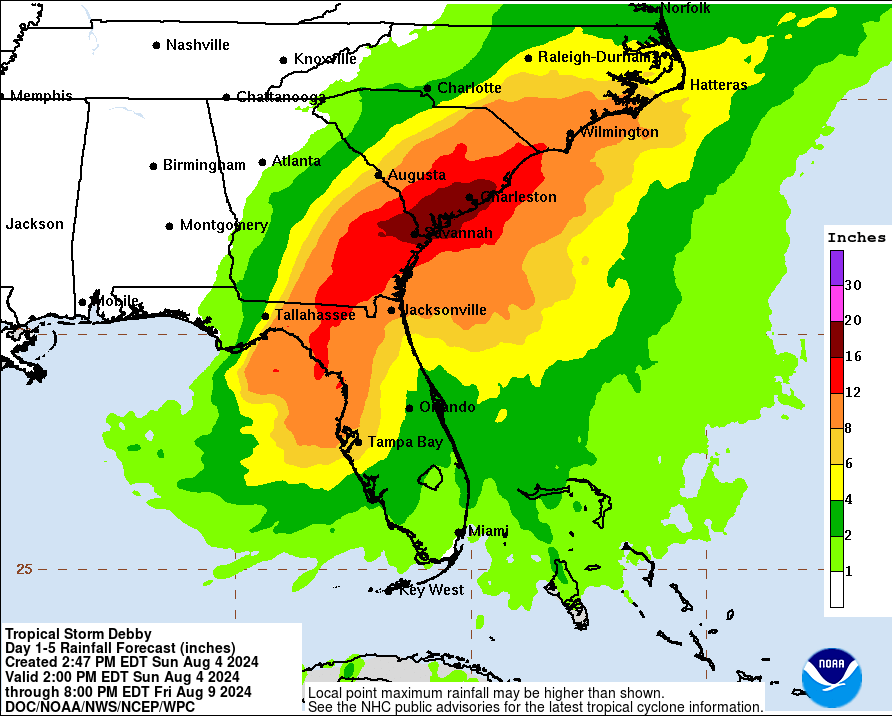 [Image of U.S. rainfall potential]