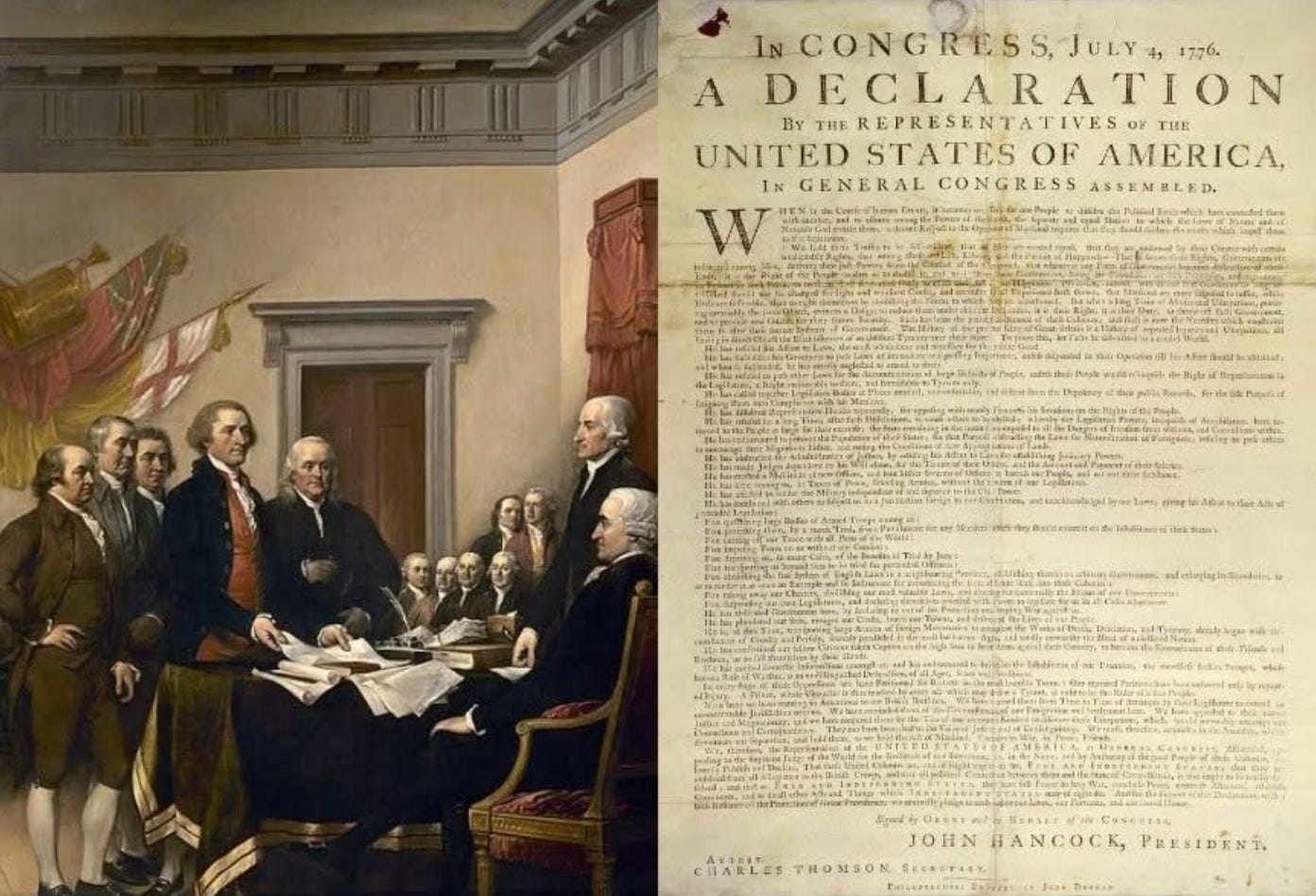 Qual desses bonitinhos é o “viajante no tempo”? - 1776 Declaração da Independência dos EUA