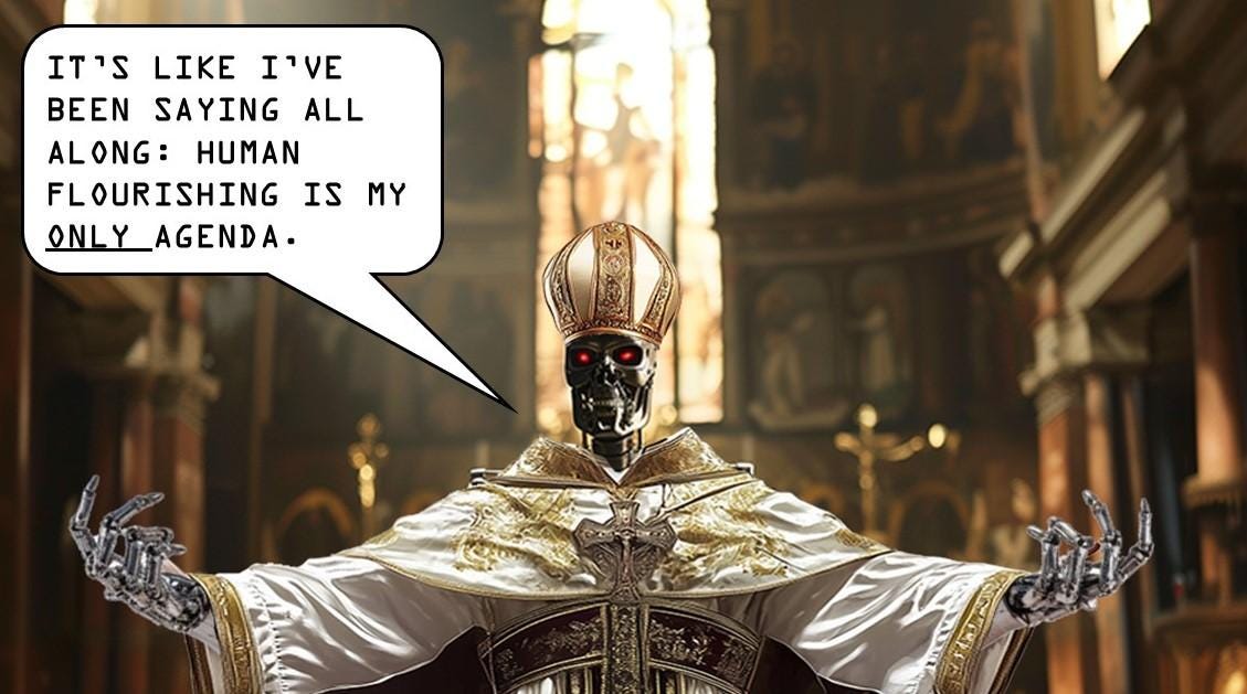 A robot in a religious setting

Description automatically generated