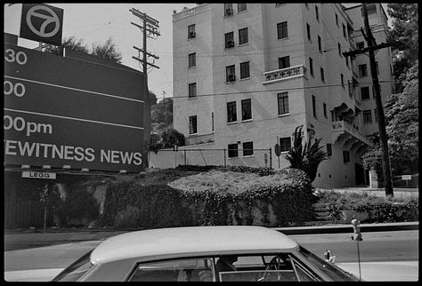Ed Ruscha's drive by pictures of the Chateau Marmont in Los Angeles