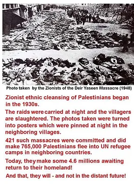 zionist 1948 mass murder poster 