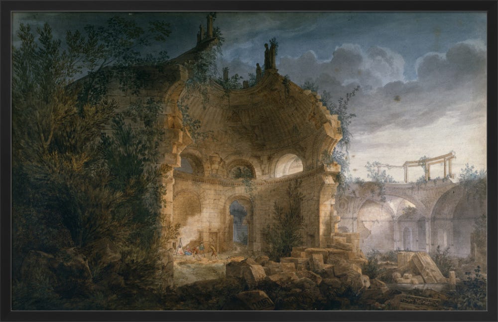 Sir John Soane&#39;s Rotunda at the Bank of England in Ruins Art Print by  Joseph M Gandy | King &amp; McGaw