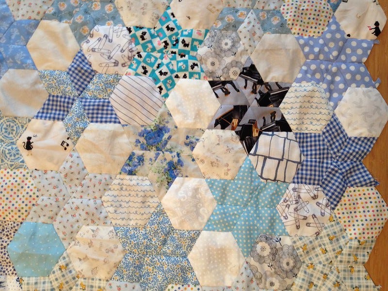 Blue and White EPP quilt Blue and White EPP quilt
