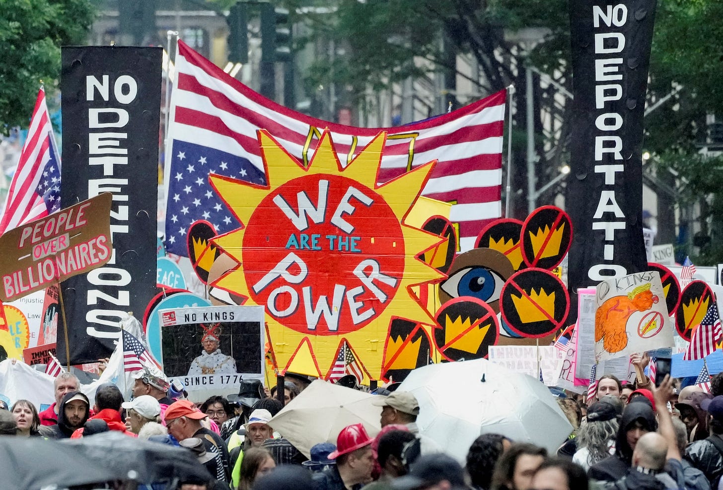 "No Kings Day" protest, in New York City