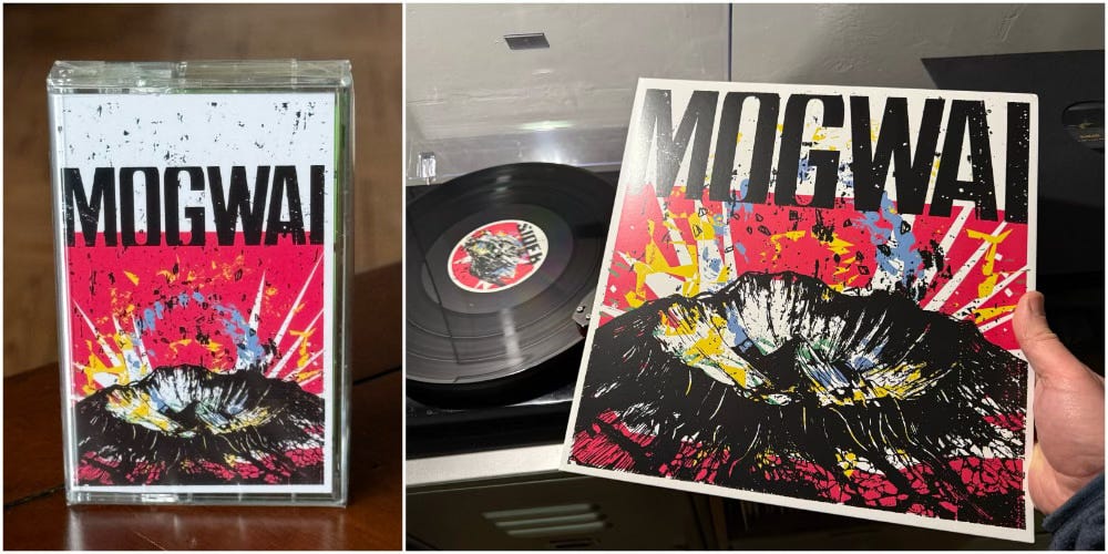 Two versions of the Mogwai album The Bad Fire on Cassette and LP Two versions of the Mogwai album The Bad Fire on Cassette and LP