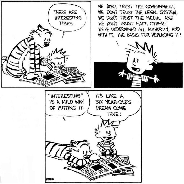 Hobbes's Instagram photo: “Interesting times indeed #calvinandhobbes  #billwatterson #comi… | Calvin and hobbes comics, Calvin and hobbes quotes,  Calvin and hobbes