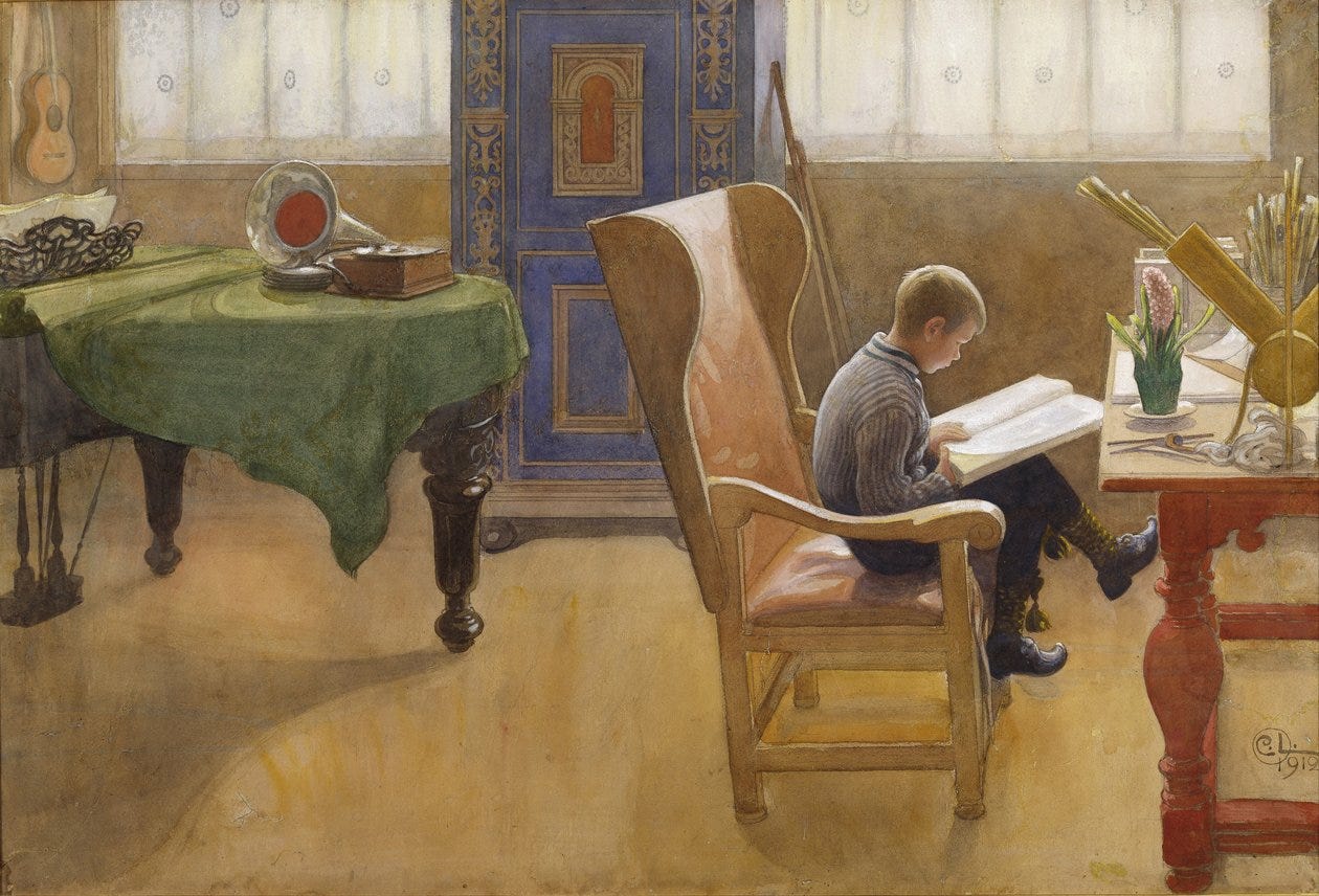 Esbjorn in the Study Corner, 1912 by Carl Larsson