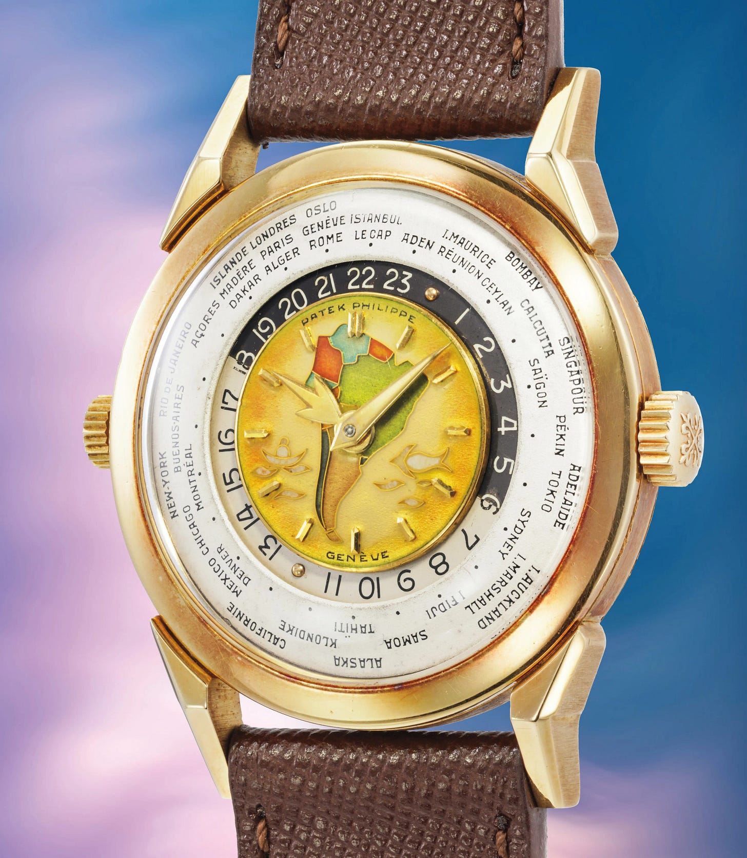 Patek Philippe Ref. 2523 "Polychrome Two-crown World-time", "Doppia Corona Policromo"