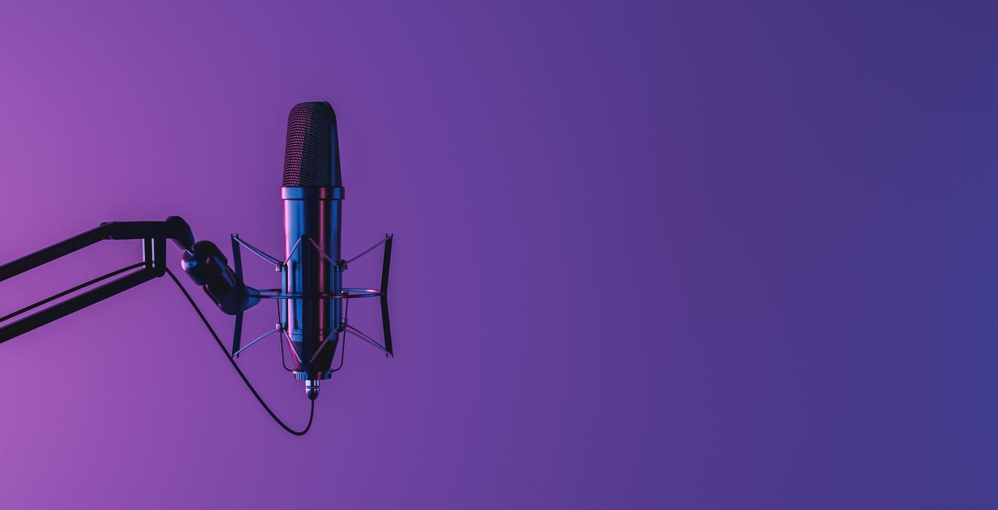 microphone with neon light in the background microphone with neon light in the background