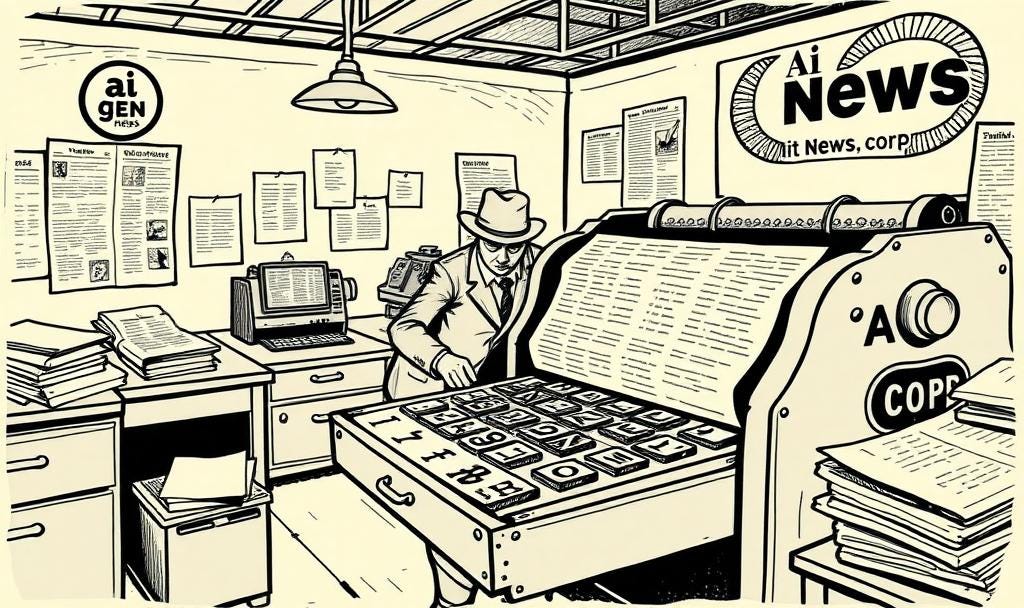  A suspicious figure is trying to alter the text of an old-fashionable movable type printing press.