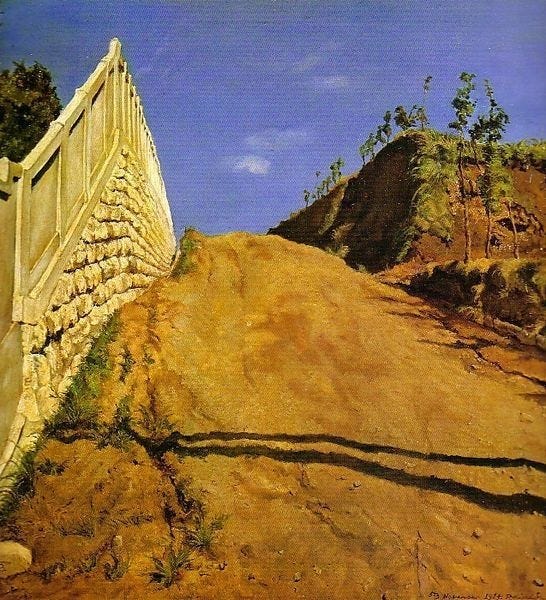 道路と土手と塀(切通之写生)岸田劉生 | 風景画, 東京ステーションギャラリー, 土手 道路と土手と塀(切通之写生)岸田劉生 | 風景画, 東京ステーションギャラリー, 土手