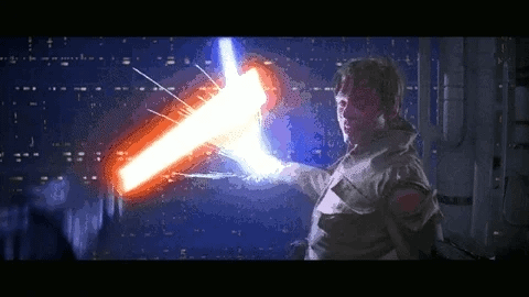 Luke Skywalker's hand is cut off by Darth Vader Luke Skywalker's hand is cut off by Darth Vader