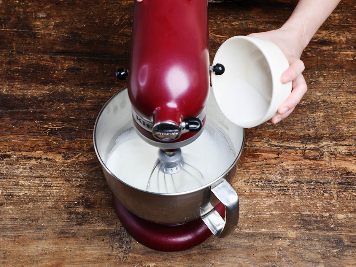 Adding Sugar to Egg White Mixture in Stand Mixer