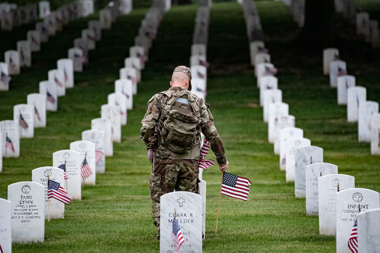Debt Remembered and Debt Ignored: Memorial Day exposes two American debts: one paid in blood, the other dumped on us by Washington.