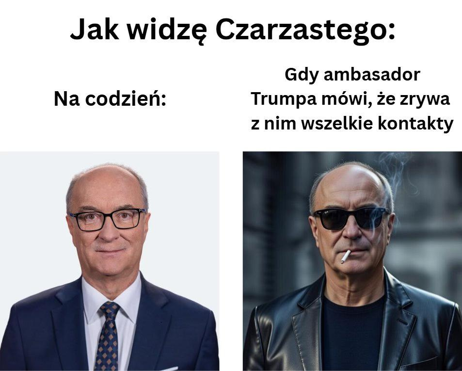 May be an image of text that says 'Jak widzę Czarzastego: Na codzień: Gdy ambasador Trumpa mówi, że zrywa z nim wszelkie kontakty'