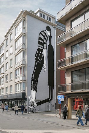 Alex Senna mural in Ostend The Crystal Ship festival