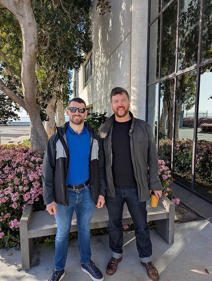 Stephen with Long Wall co-founder Dan Piemont image Stephen with Long Wall co-founder Dan Piemont image