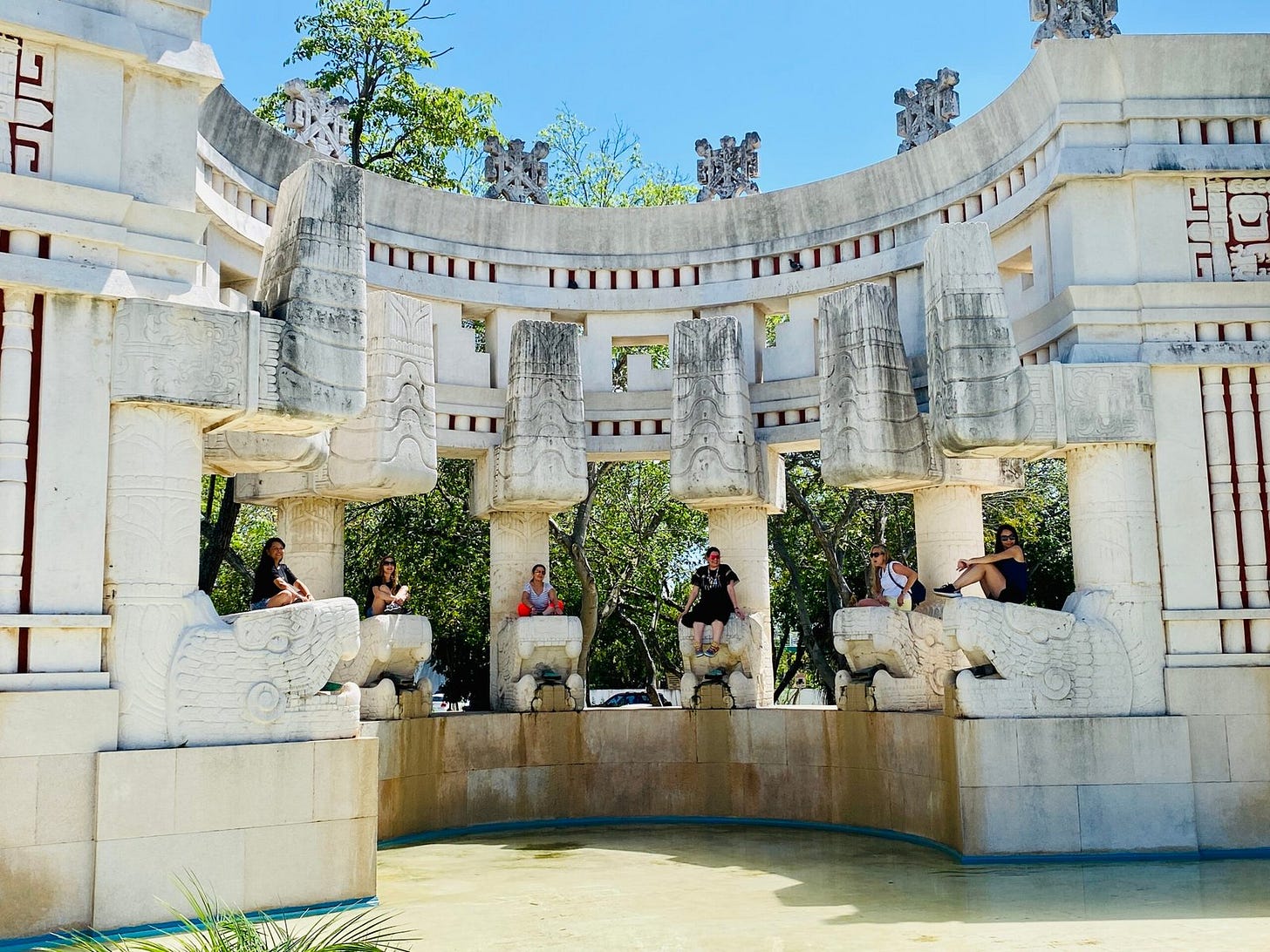 Maya Deco Fountain Kukulcan in Parque las americas in Garcia Gineres neighborhood in Merida Mexico