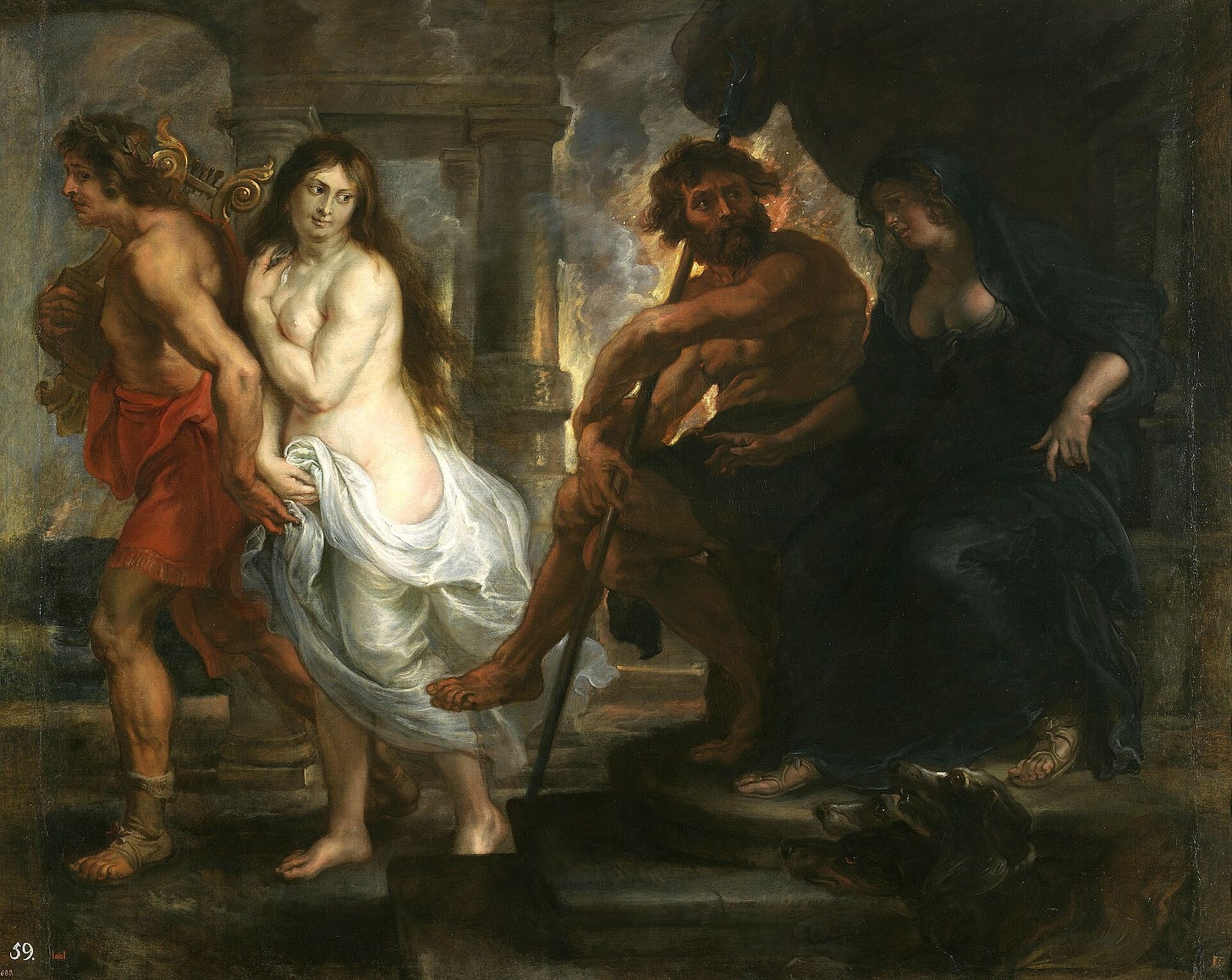 Peter Paul Rubens and workshop, Orpheus and Eurydice, 1636 to 1638. Museo Nacional del Prado, Madrid.